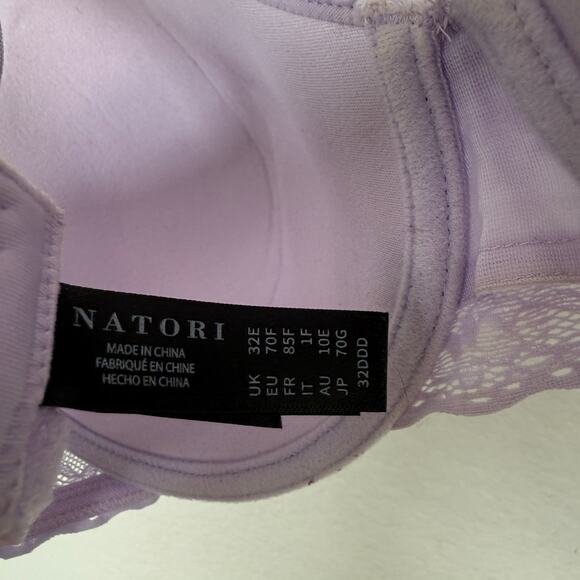 Natori Womens Bra Size 32DDD Purple Lace T-Shirt Contour Lightly Lined Underwire - Picture 3 of 4